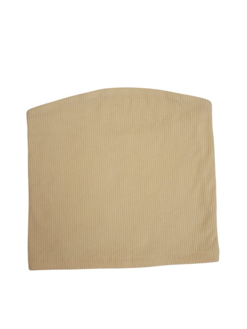 American Eagle Yellow Ribbed Cropped Bandeau Top